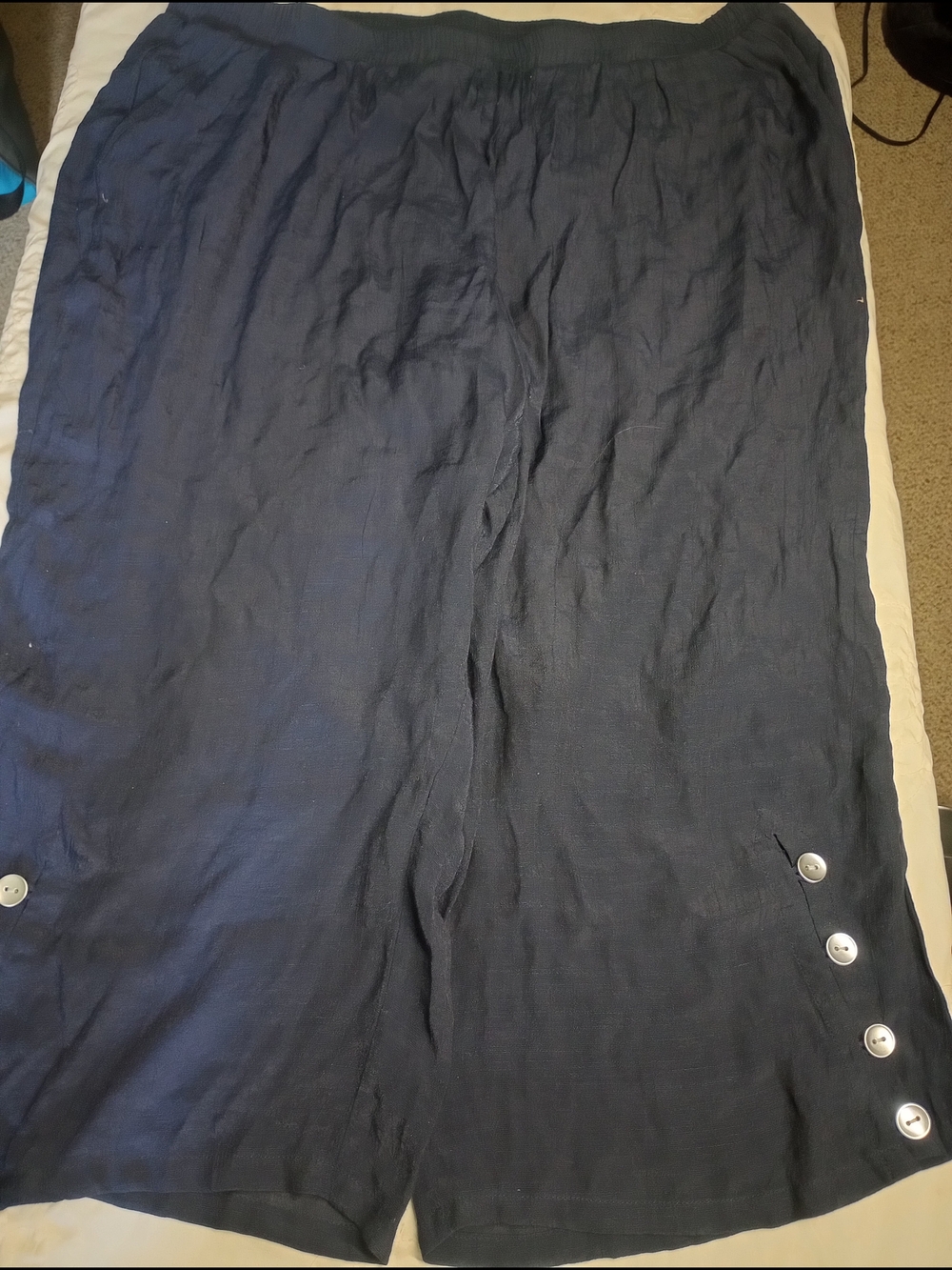 Zac & Rachel Navy Elastic Waist Capri Pants Size 2X-LARGE